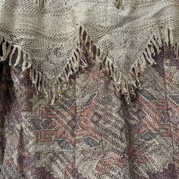 VTG Damianou Neiman Marcus Southwestern Fringe Long Sleeve Blouse Womens Small - Picture 9 of 10
